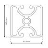 RP1315 aluminium profile 8 40x40 Ultralight