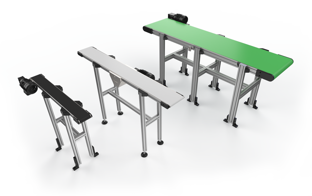 Three types of belt conveyors