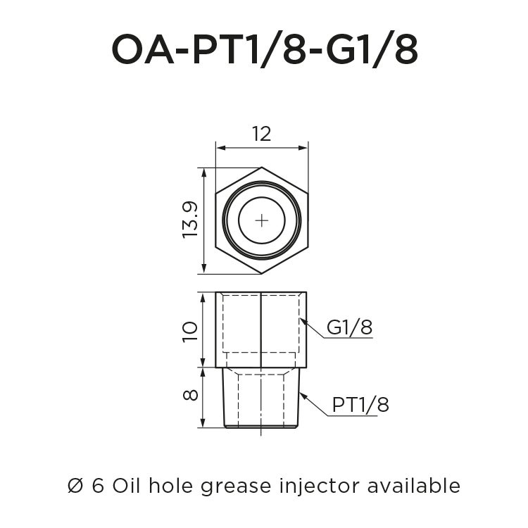 Straight Adapter OA-PT1/8-G1/8