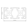 RP1331 aluminium profile 8 80x40 Light