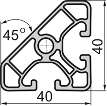 Aluminium profile 40x40 Egde Superlight