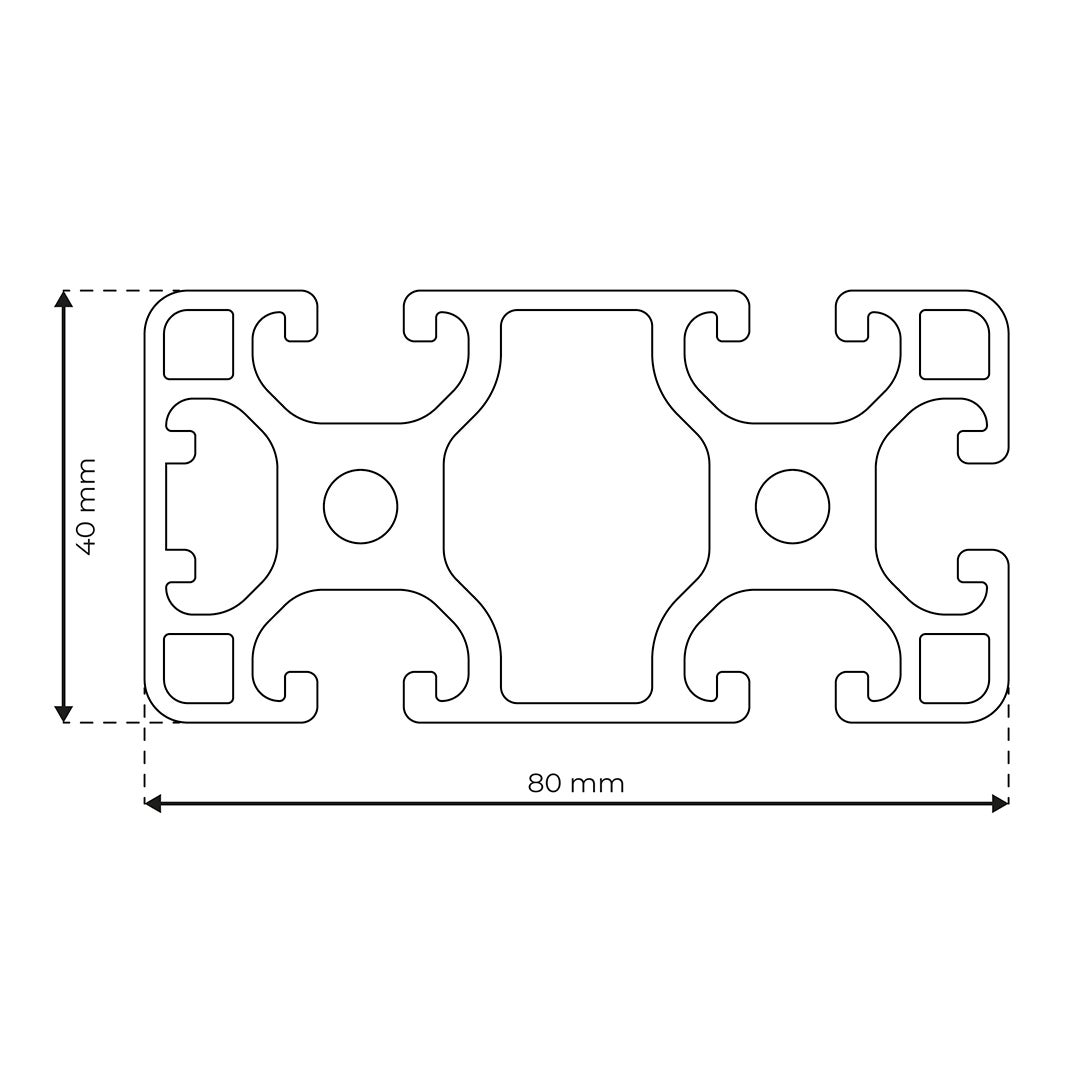 RP1330 aluminium profile 8 80x40 Light