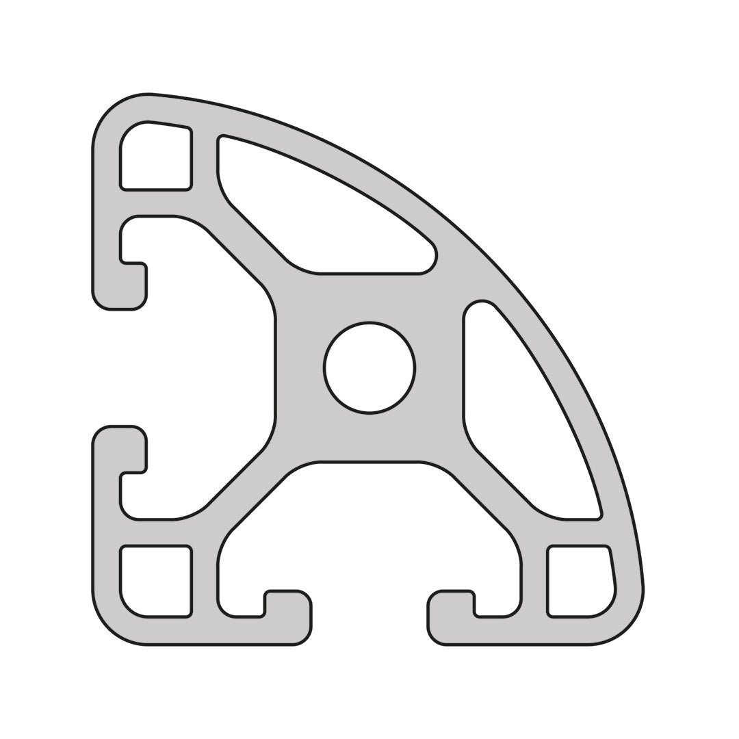 RP3160 aluminium profile 6 30x30R Light