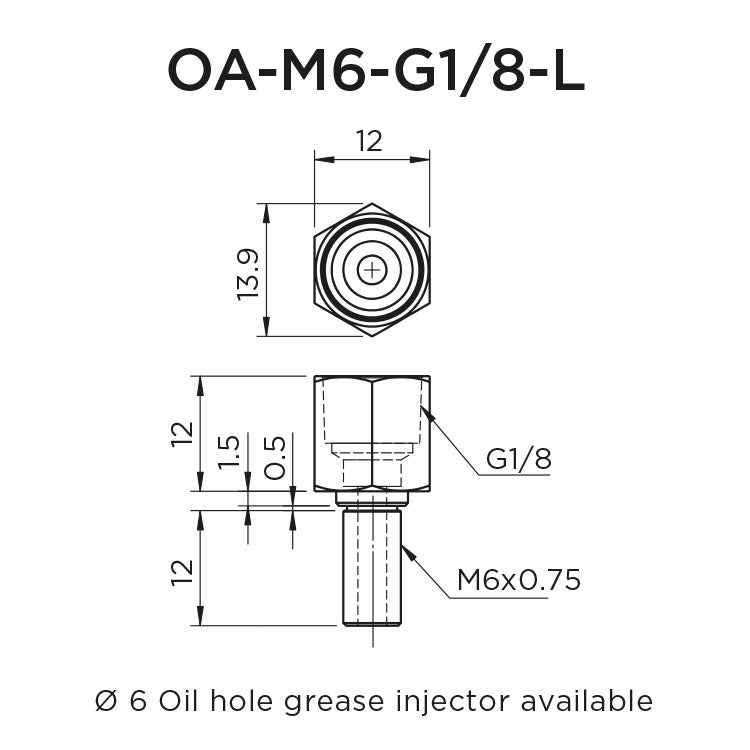 Straight Adapter OA-M6-G1/8-L