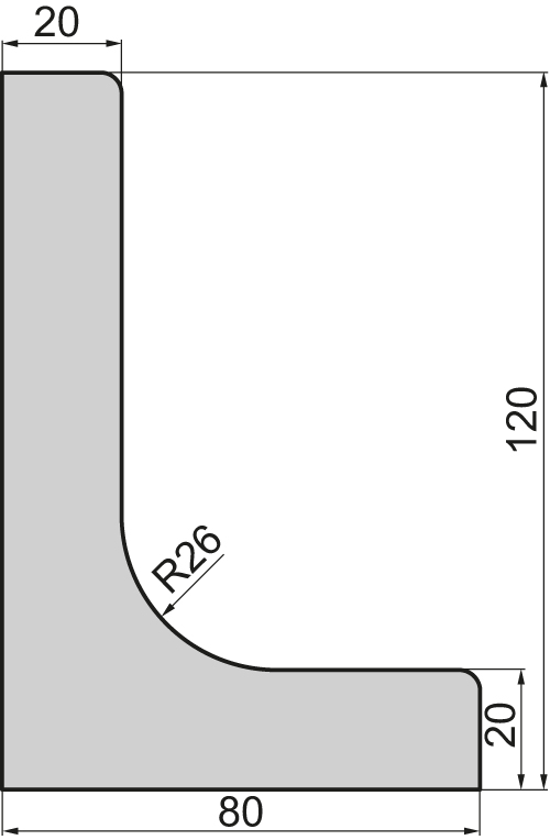 Angle Aluminium profile 80x120