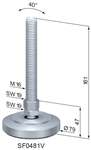 Adjustable Feet Ø 79 with anti-vibration pad