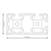RP1360 aluminium profile 8 80x40 Light