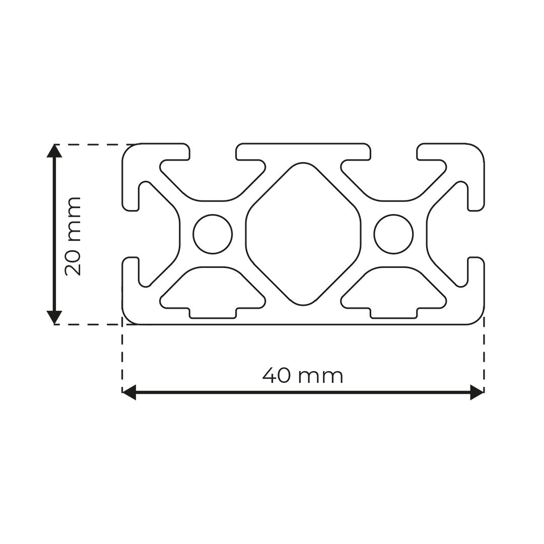 RP4071 aluminium profile 5 20x40 Normal 2N