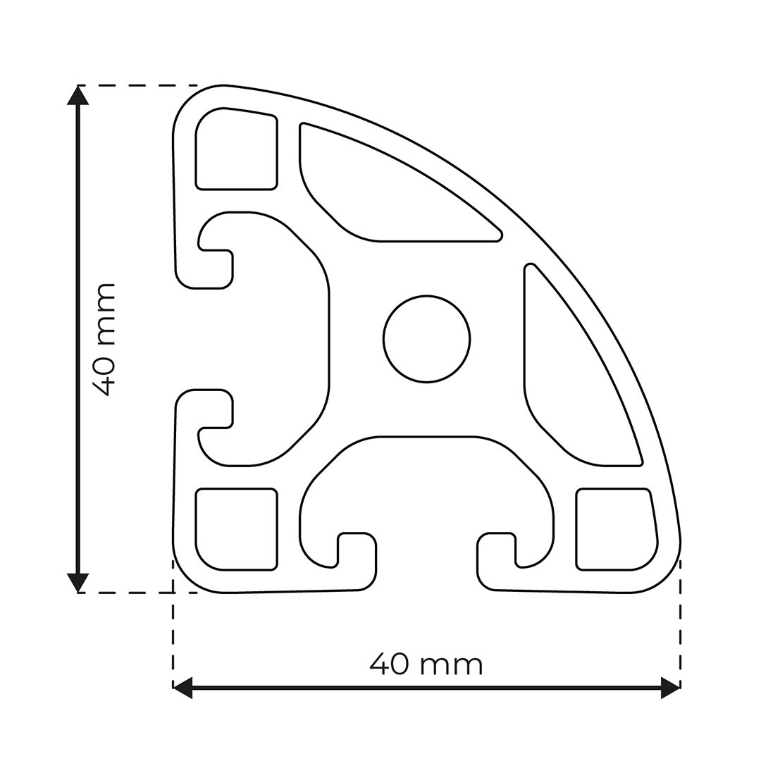 RP1370 aluminium profile 8 40x40 Light