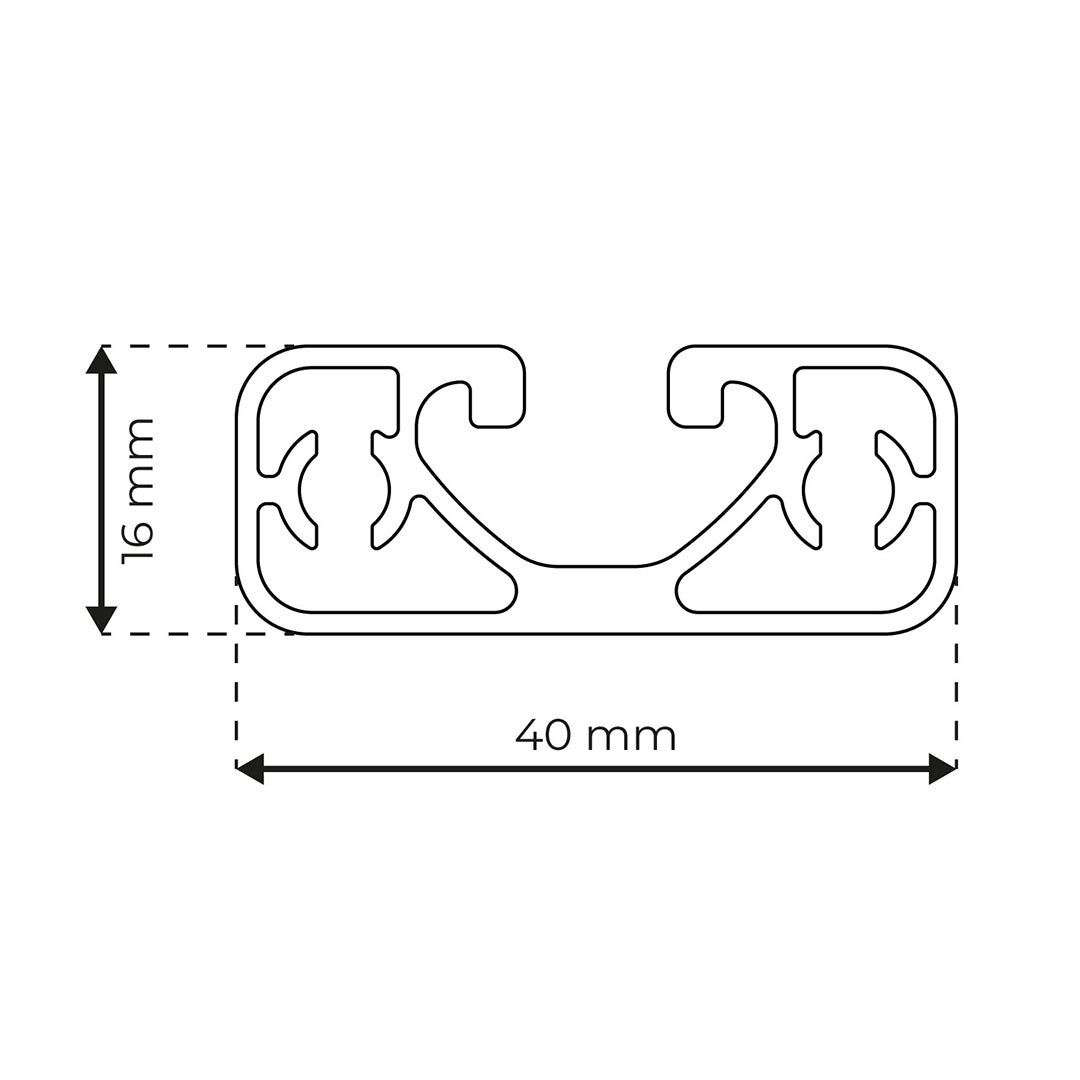 Aluminium Profile 8 40x16 Ultralight | Rollco