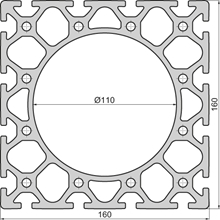 Aluminium profile 160x160