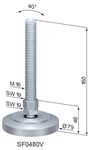 Adjustable Feet Ø 79  for aluminium profile system