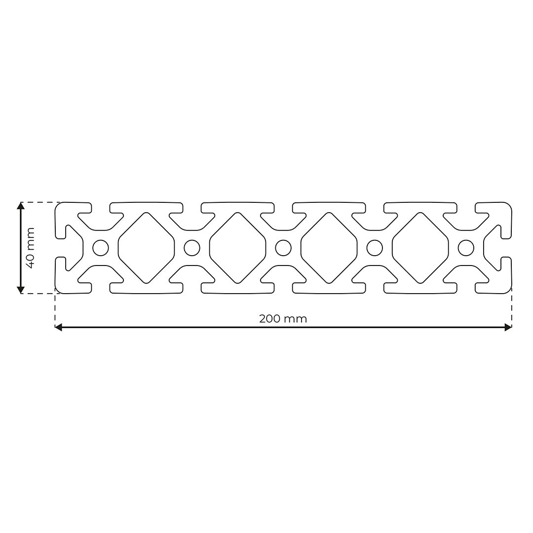 RP1065 aluminium profile 8 200x40 Normal