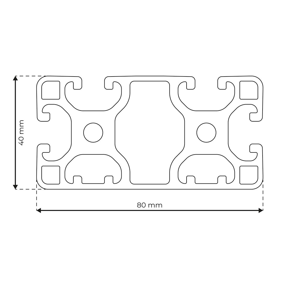 RP1350 aluminium profile 8 80x40 Light