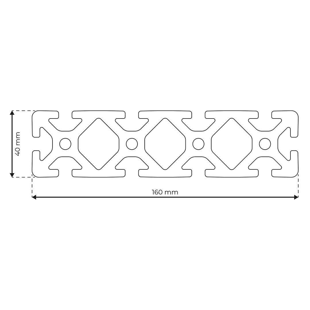 RP1060 aluminium profile 8 160x40 Normal