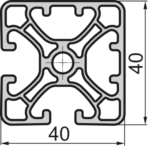 Aluminium profile Closed 40x40 2N 90° Superlight