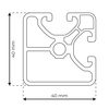 RP1316 aluminium profile 8 40x40 Ultralight