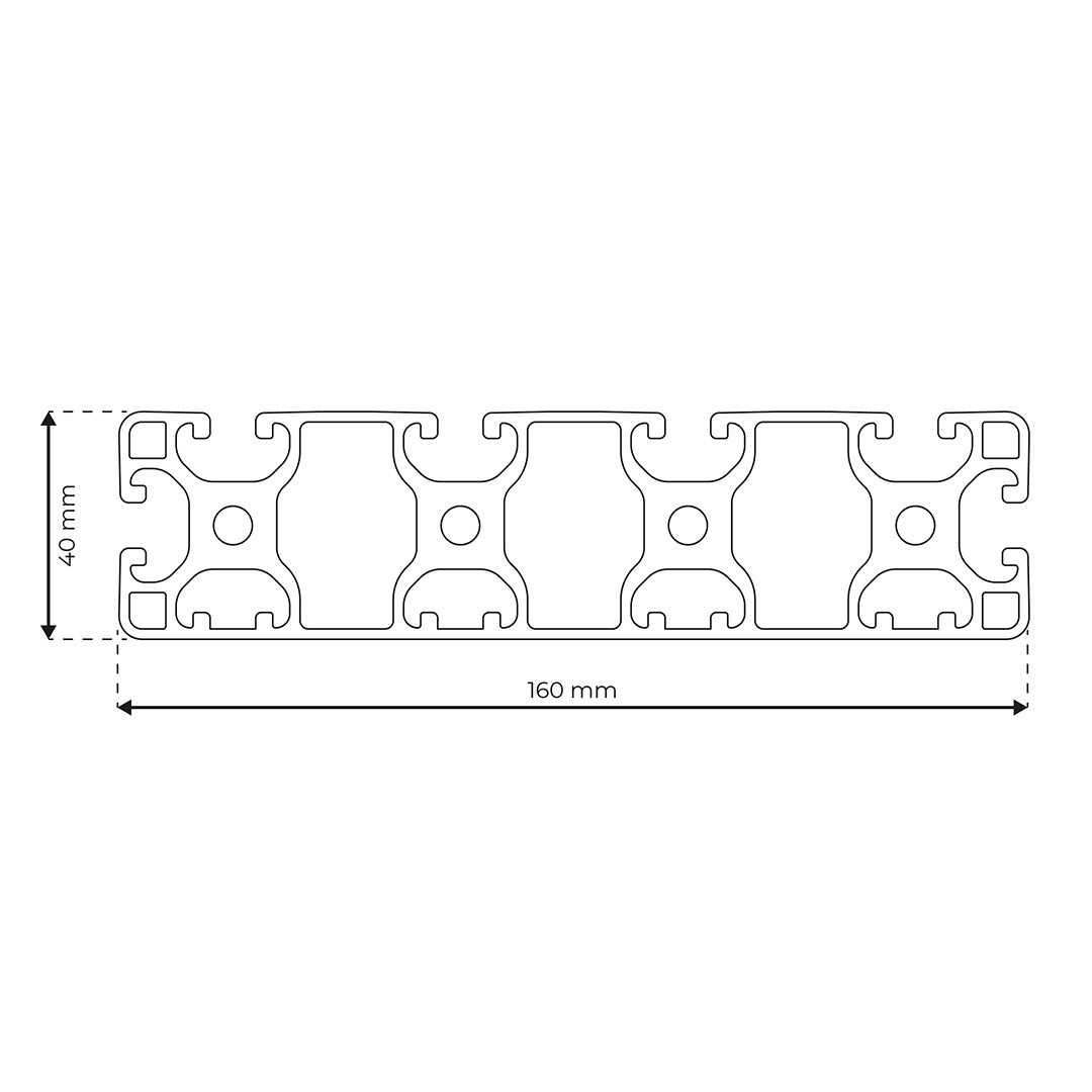 RP1380 aluminium profile 8 160x40 Light