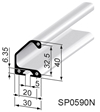 Handle Strip Profile 30 x 40 Aluminium profile