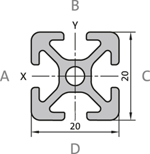 Aluminium profile 20x20