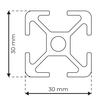 RP2010 aluminium profile 8 30x30 Light