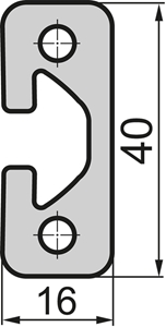 Aluminium profile 16x40