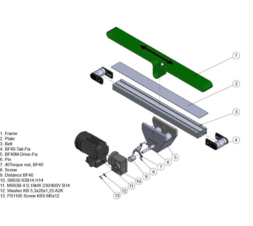 Belt Conveyor BF40 middle drive