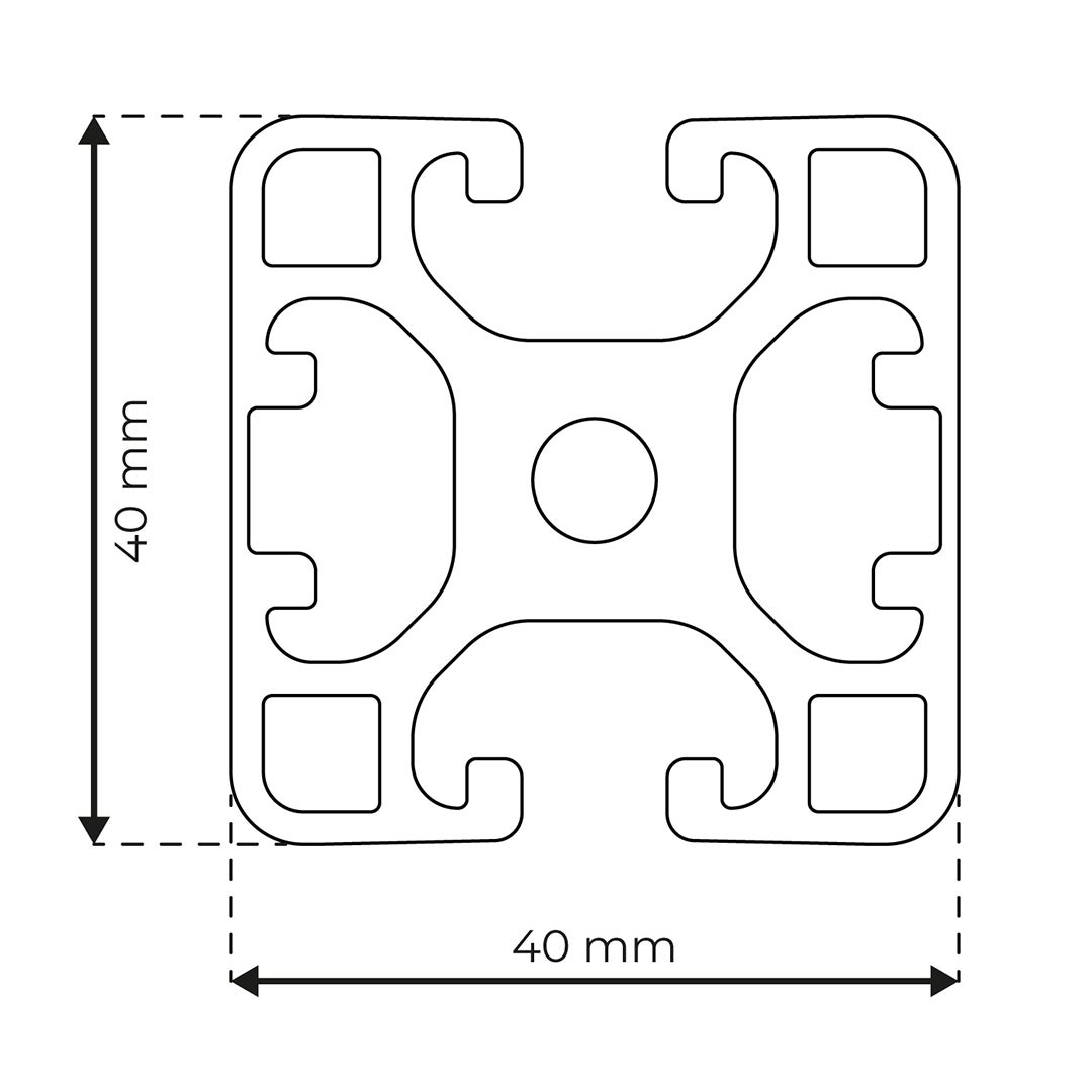 RP1310 aluminium profile 8 40x40 Light