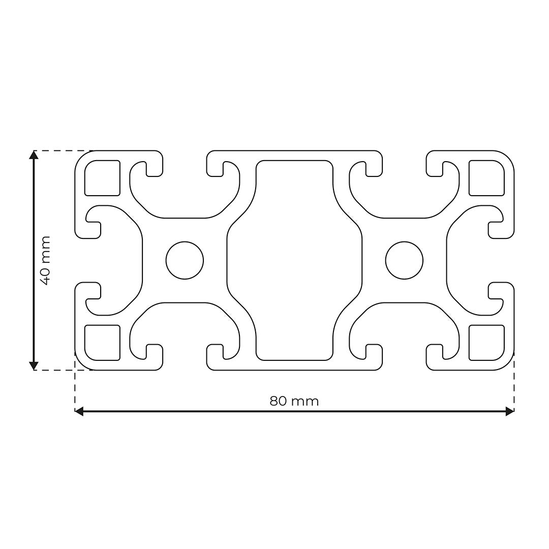 RP1140 aluminium profile 8 80x40 Light
