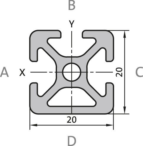 Aluminium profile 20x20 3N