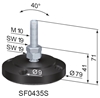 Adjustable Feet Ø 79 with anti-vibration pad and fixing holes 