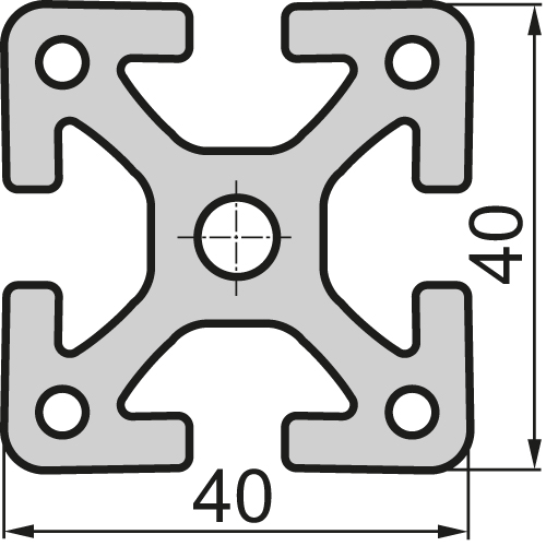 Aluminium profile 40x40
