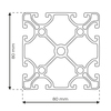 RP1175 aluminium profile 8 80x80 Ultralight
