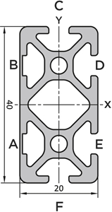 Aluminium profile 20x40