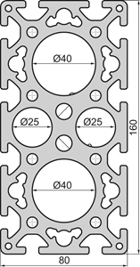 Aluminium profile 80x160 Round