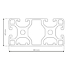 RP1350 aluminium profile 8 80x40 Light