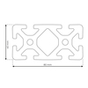 RP1040 aluminium profile 8 80x40 Normal